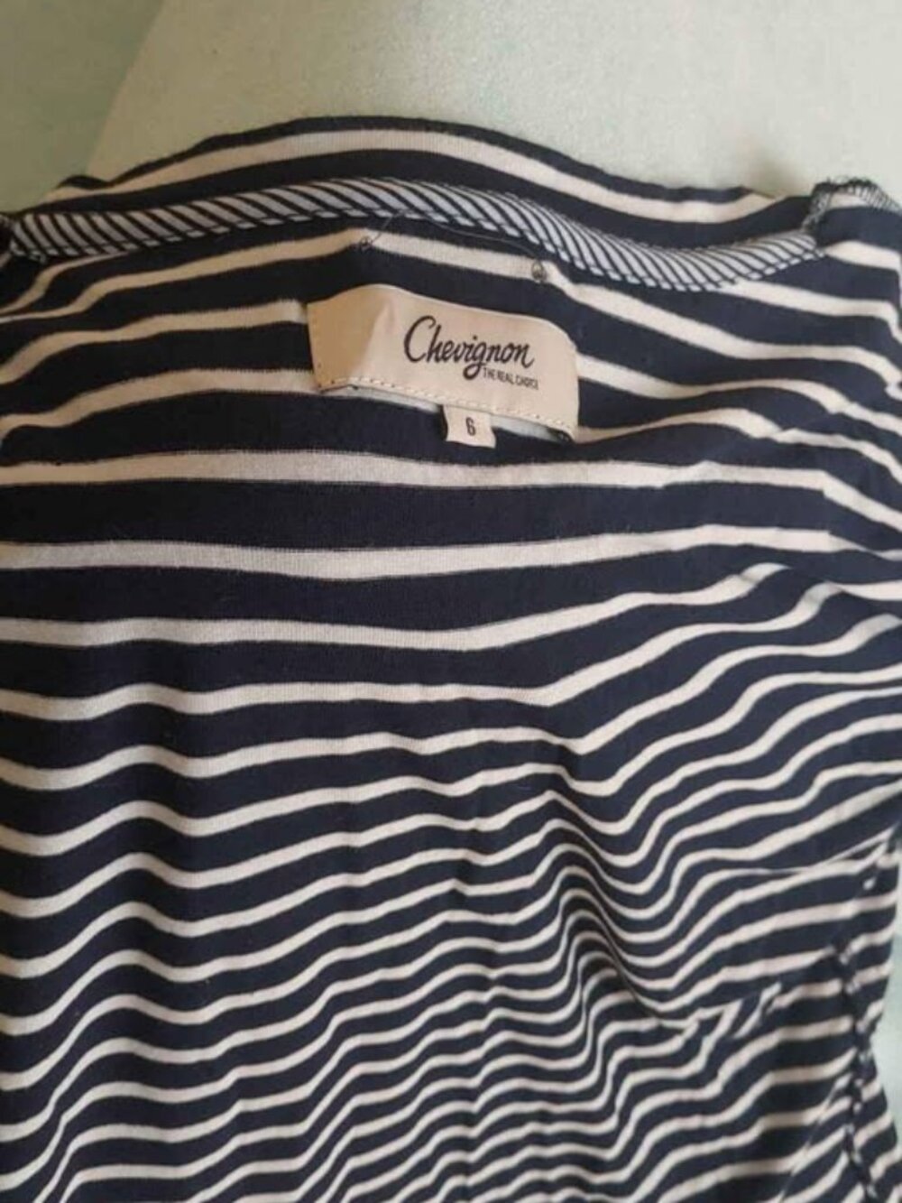 Chevignon France Nautical Striped Mariniere T-shirt jersey dress sz 6